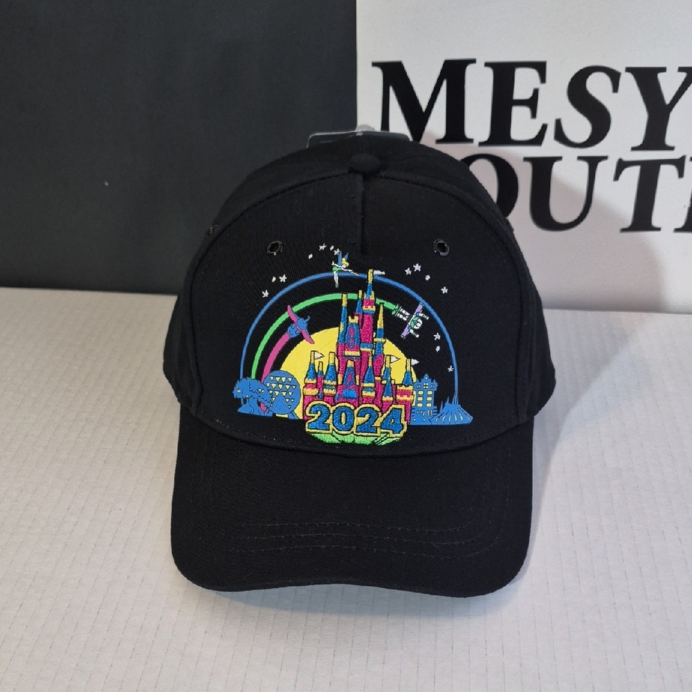 Disney Black Hat with Colorful Castle Design